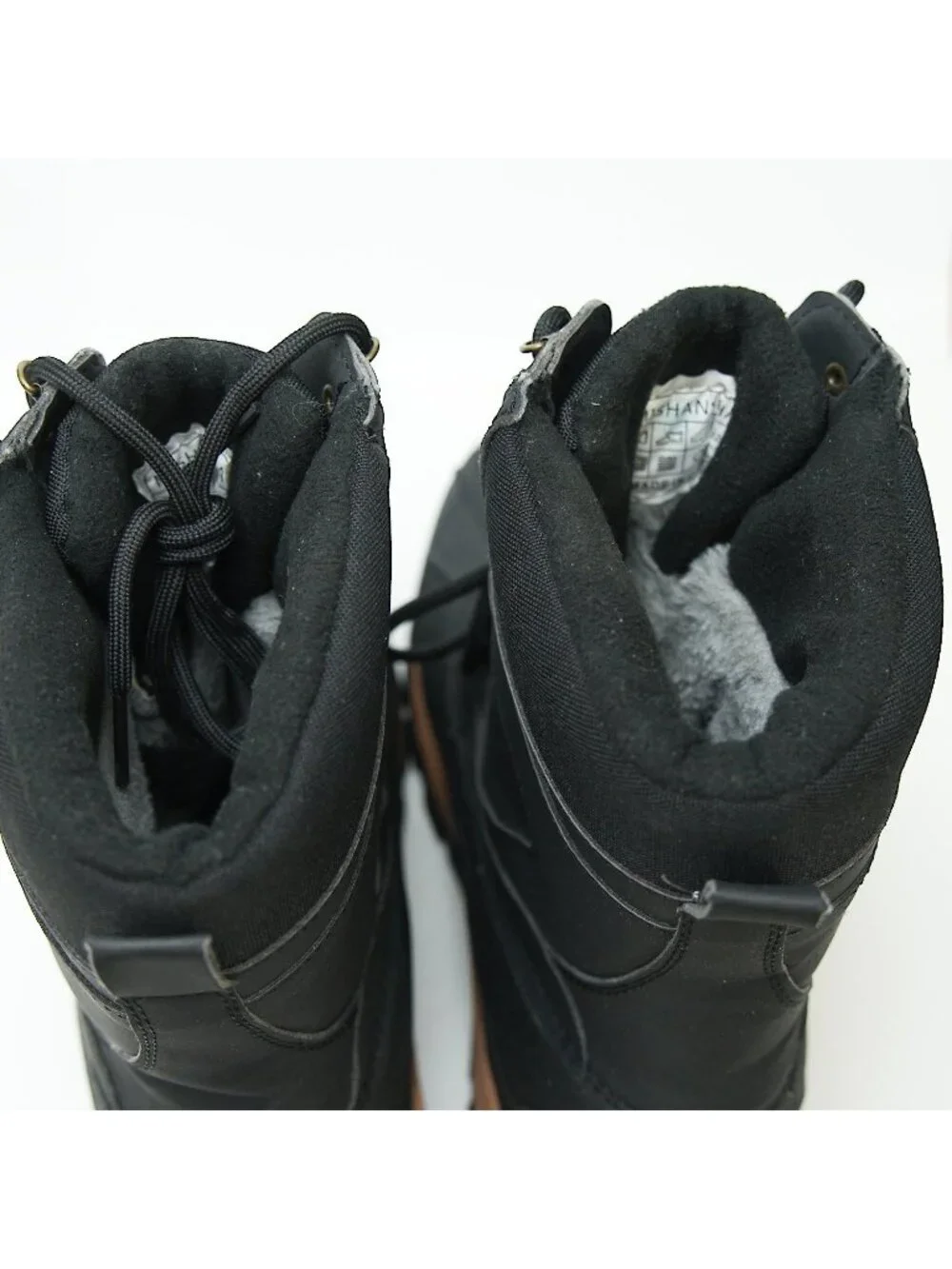 Mishansha Winter Boots Size 10 Faux Fur Lined Work Duck Boot Lace up Black